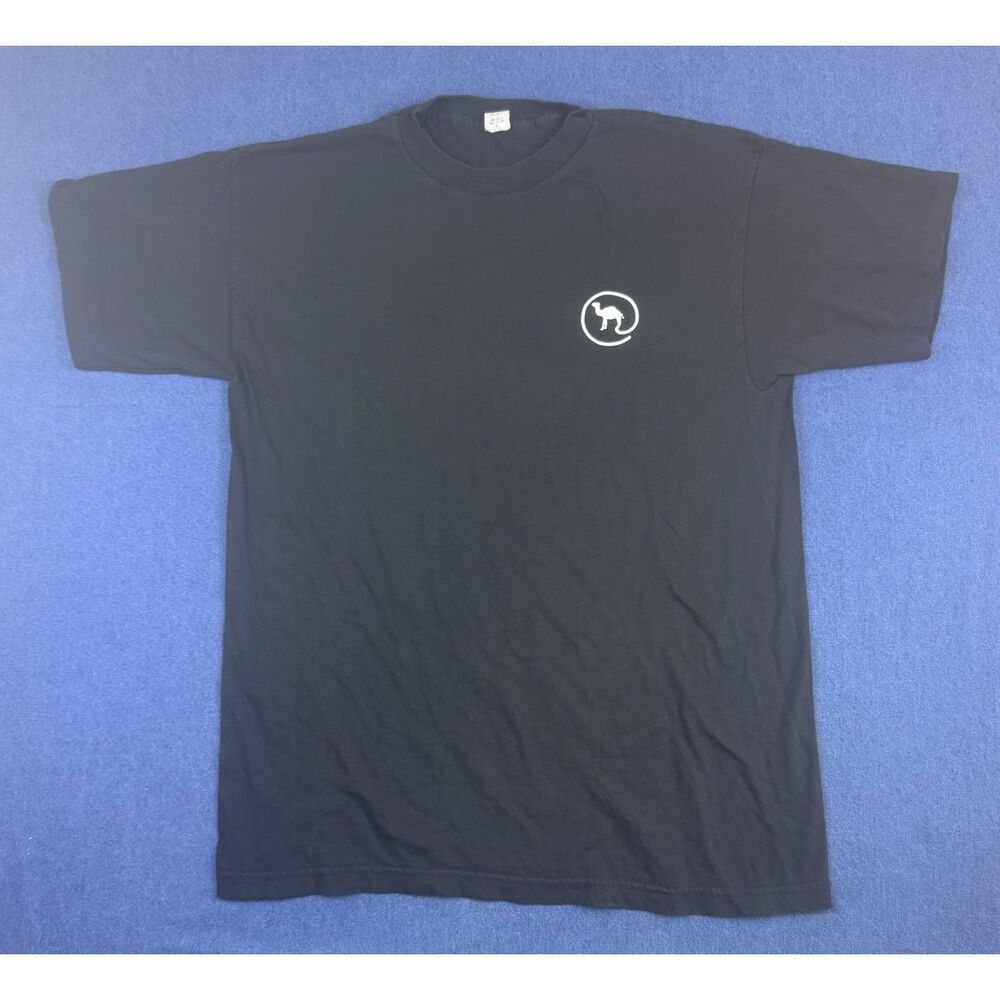 Vintage 1997 Where It's @ Camel Logo T Shirt Black USA Made XL Single Stitch